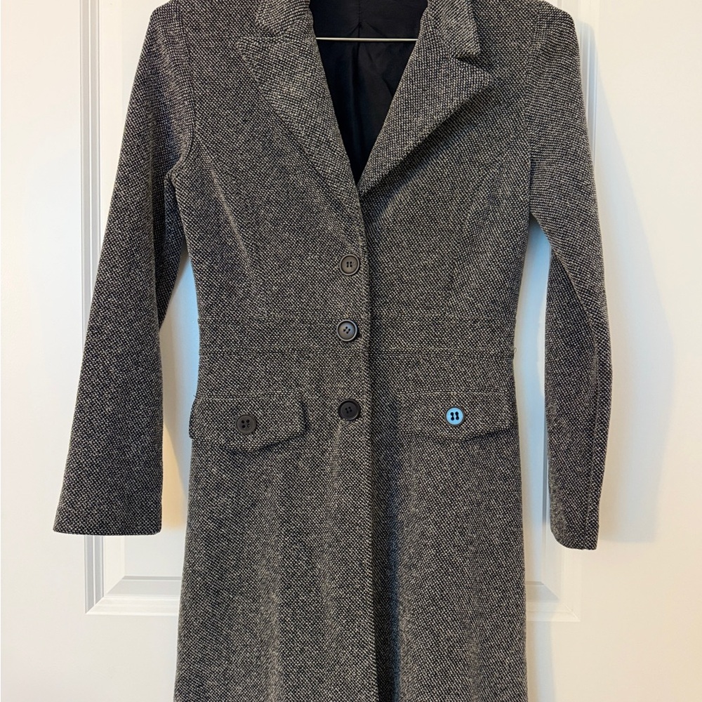 Forever 21 Women's Herringbone Grey Blazer Coat